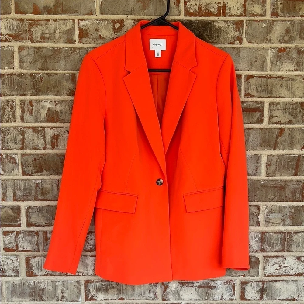 Nine West Orange One Button Blazer - Picture 2 of 12